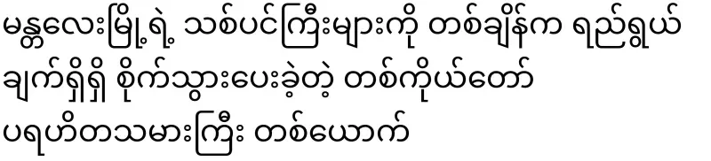 "A solo philanthropist who once deliberately planted the big trees of Mandalay"